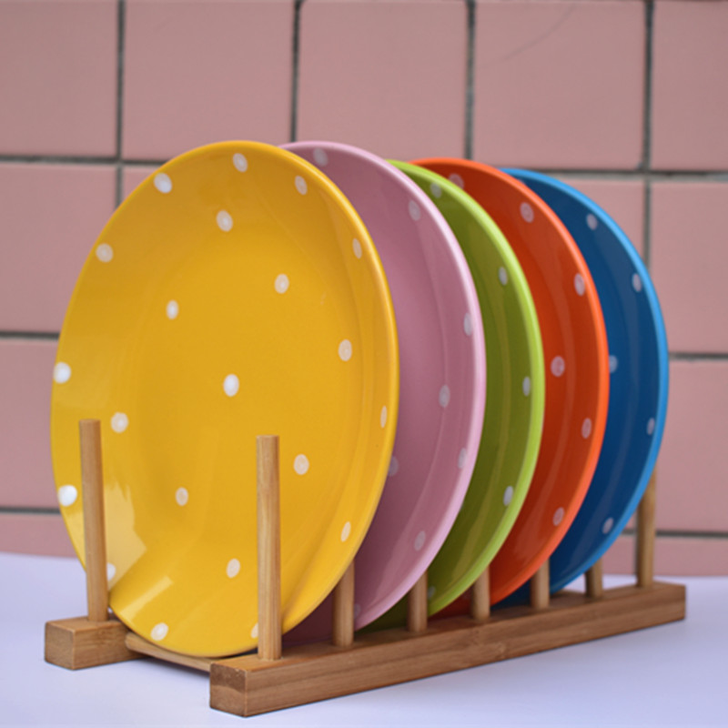 个装简约波点8寸碟子西餐水果盘