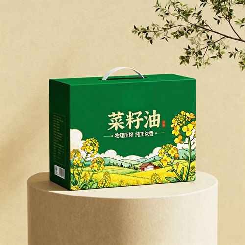 新款菜籽油包装盒5斤10斤手提礼盒压榨菜籽油包装箱空盒子定制