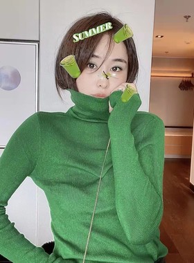 高领长袖软糯毛衣针织女