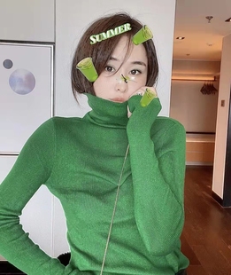 软糯毛衣针织女弹力打底修身 芥末黄绿宝蓝粉紫色高领长袖 上衣秋冬
