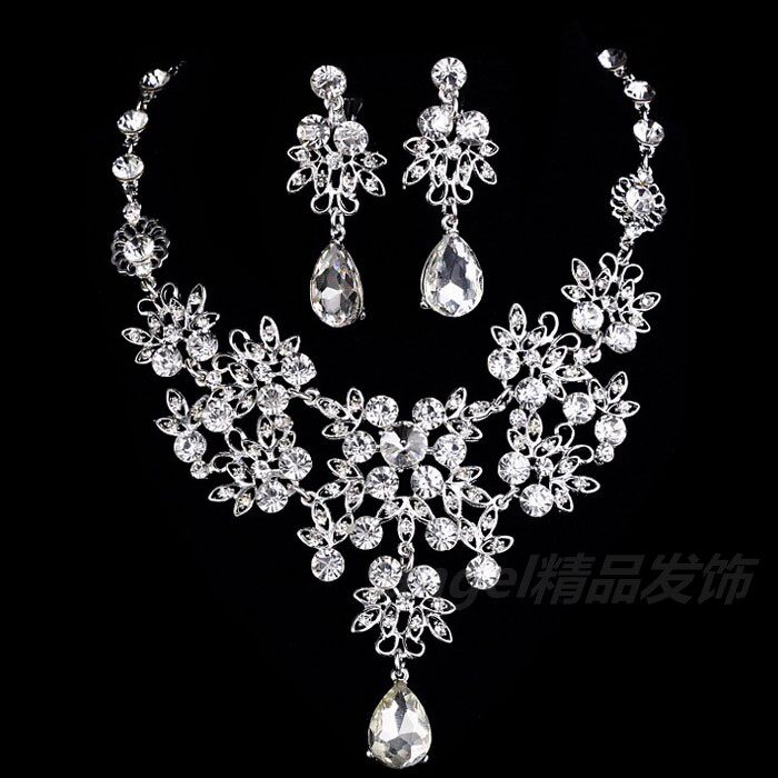 Bridal Necklace Earrings alloy Piece suit Wedding dress Jewelry Rhinestone Twinklein the Accessories/Fashion Jewelry, Necklace  category - from Buy2taobao.com to provide professional Taobao agent buy service