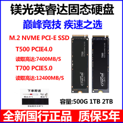 英睿达 T500 T700 500G 1T 2TB M.2 nvme PCIe5.0 SSD固态硬盘