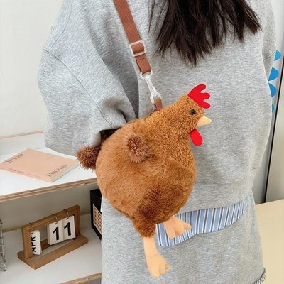 塞西尔鸡仿真母鸡玩偶搞怪搞笑公仔儿童毛绒玩具生日礼物创意斜挎