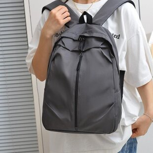 韩版纯色大容量双肩包男女款防泼水尼龙布背包轻便百搭学生书包