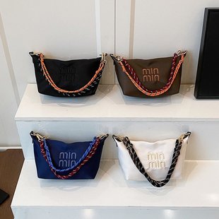 最新款式2025春夏季撞色冲浪绳尼龙腋下包女士通勤百搭单肩斜跨包