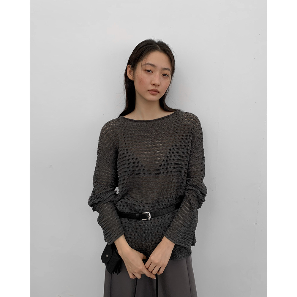 evertrue 2025秋季韩版针织女装新款长袖宽松打底t恤65724