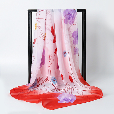 雪纺春秋装饰演出印花防晒大方巾