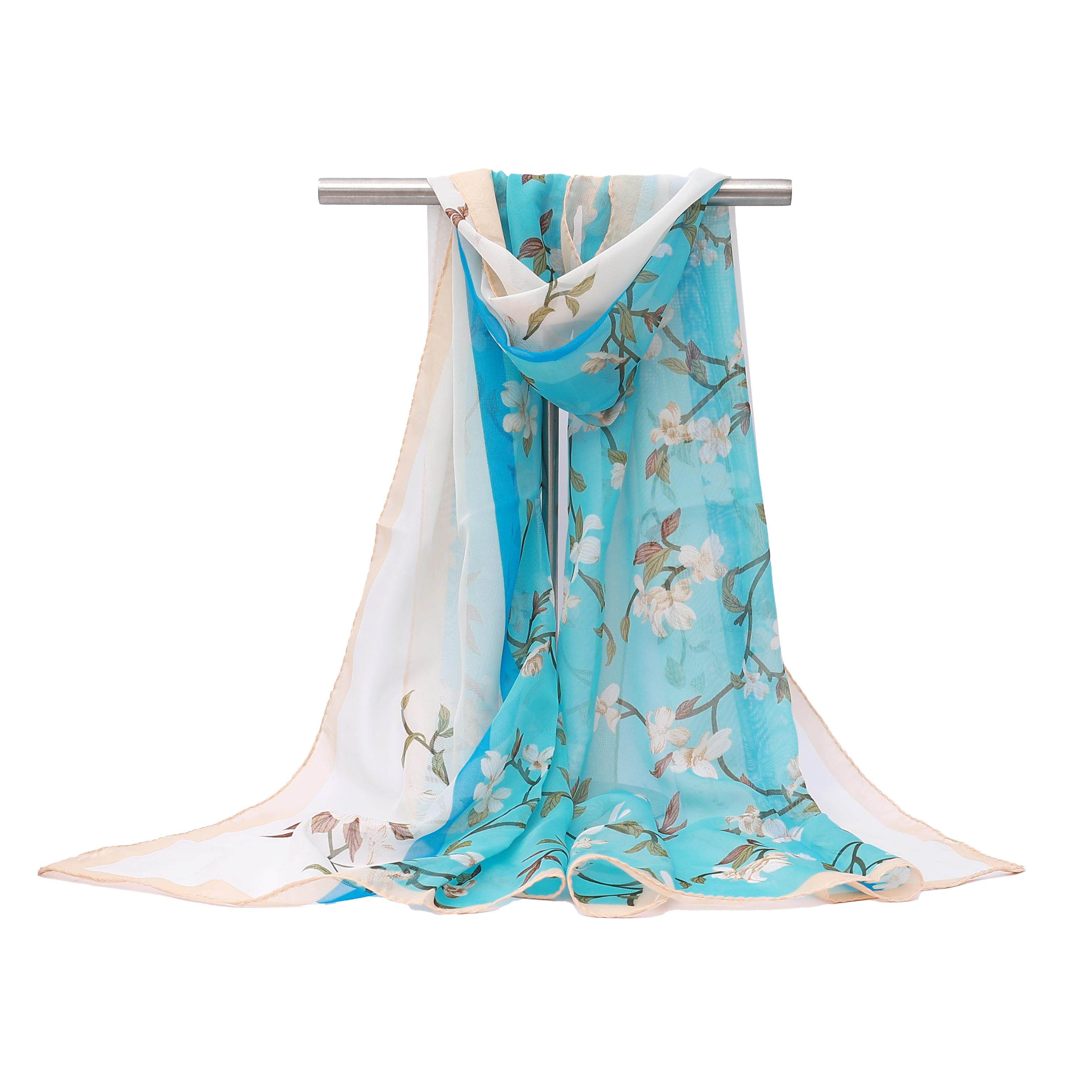 春秋冬新款印花丝巾女韩版百搭妈妈围巾纱巾旅游时尚长款保暖围脖