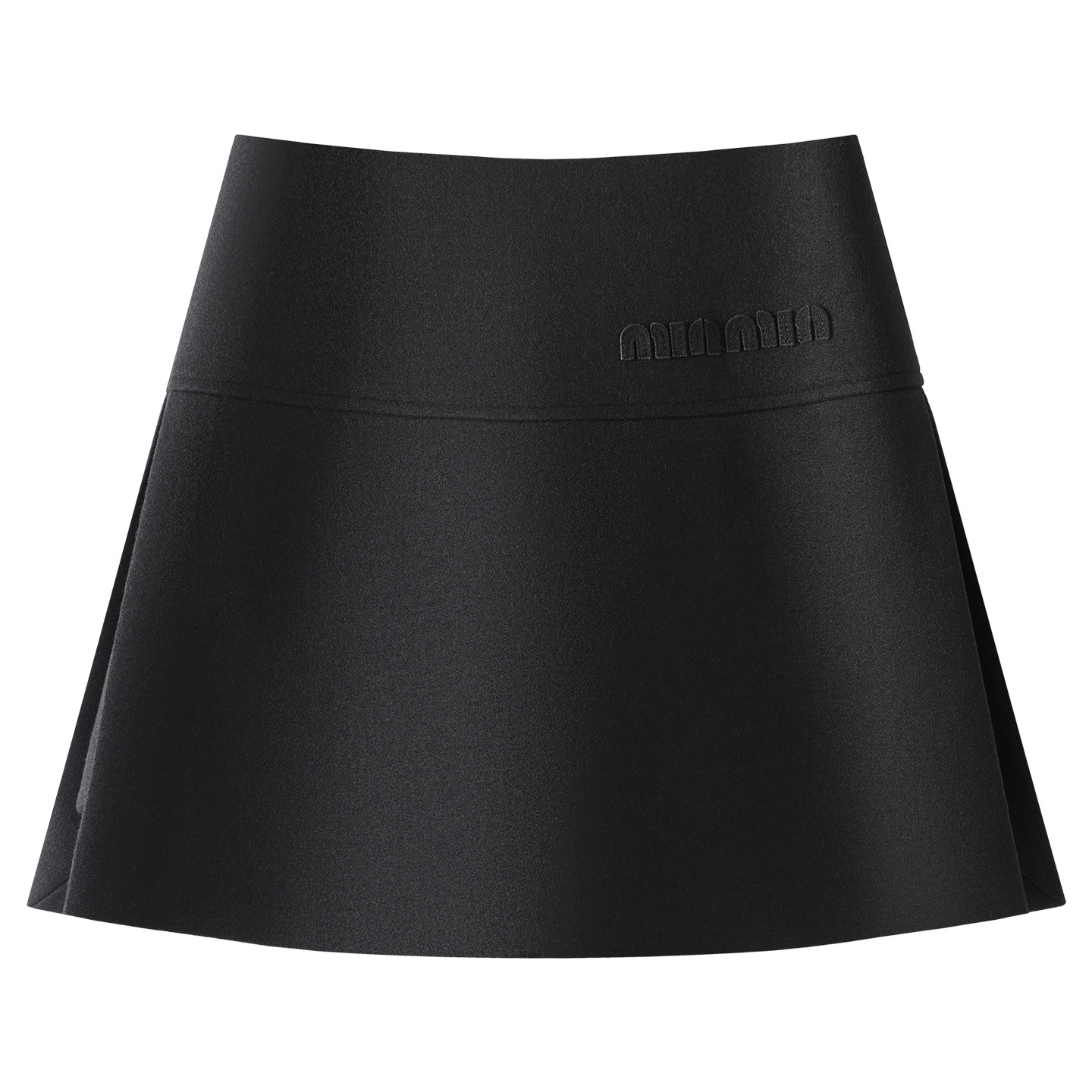 毛呢a字裙半身裙女2025秋冬新款高腰短裙字母立体绣开叉裙裤