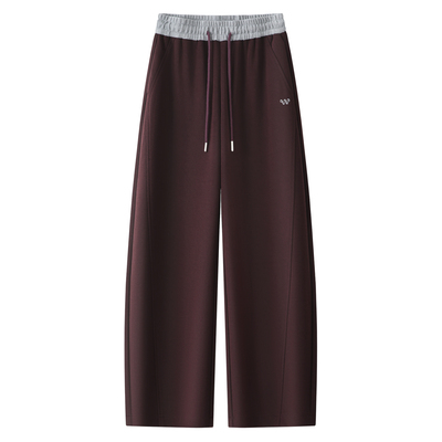 红色休闲哈伦裤女2025新款秋季系绳显瘦宽松小个子运动阔腿香蕉裤