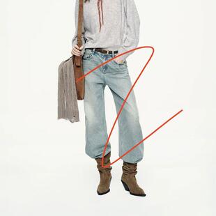 MO系 2025阔腿新款美式浅蓝色牛仔裤直筒高腰浅色宽松显瘦裤子