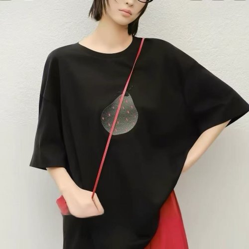 商场同款 时尚百搭显瘦圆领短袖T恤女宽松休闲上衣MY2001