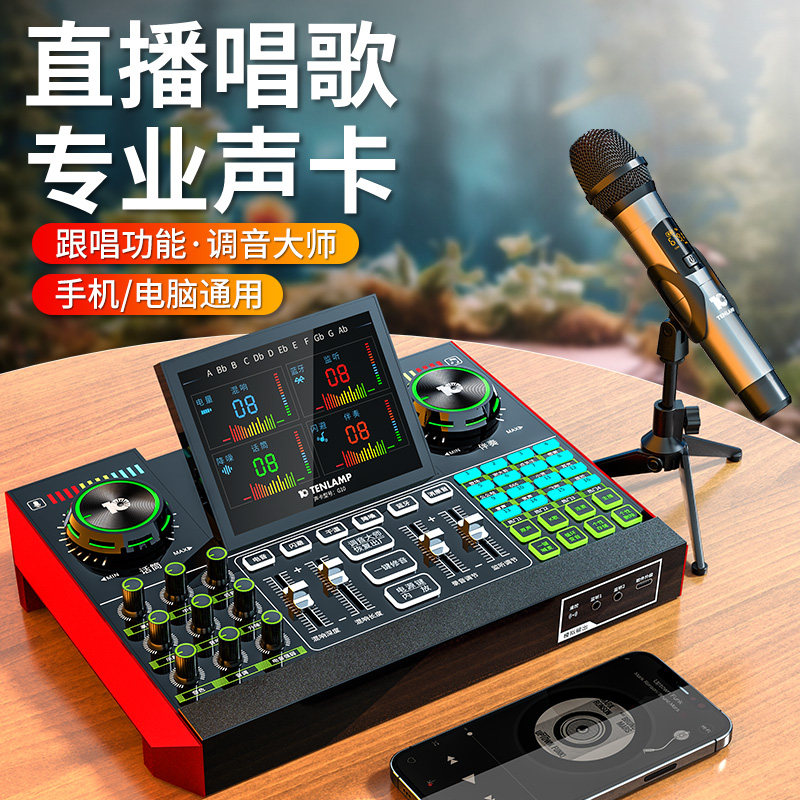 十盏灯W14专业无线动圈麦话筒户外声卡套装直播通用家用k歌唱歌