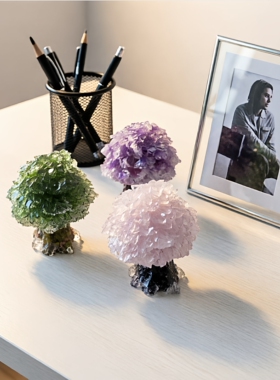 碎石办公室天然水晶水晶树创意