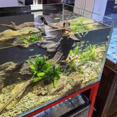 鱼缸套缸大型客厅家用工业风溪流缸鱼缸底滤上下层组缸双层龙鱼缸