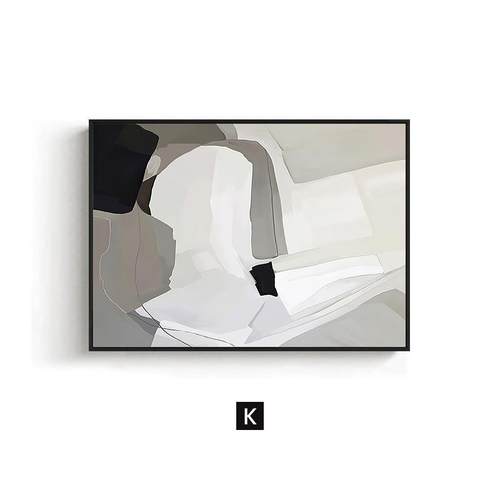 极简油画风空开弱电箱遮挡装饰画黑白灰免打孔电表箱挂画感