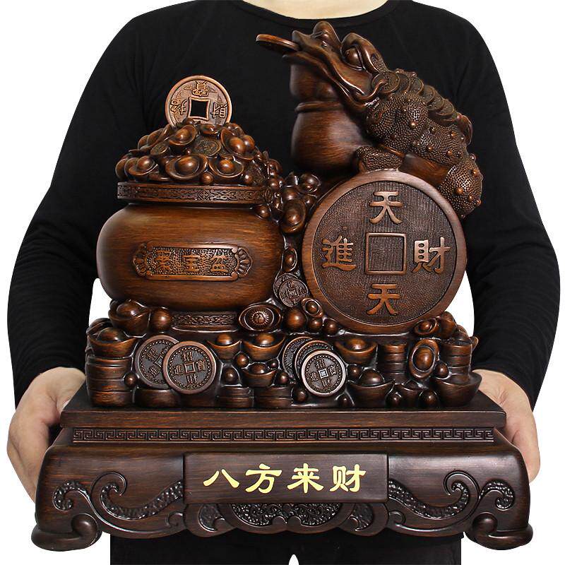 招财金蝉金蟾摆件仿实木雕客厅摆设三足金蟾办公桌装饰品开业礼品