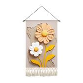 花卉布艺宿舍儿童房挂画立体装 饰画挂布卧室温馨挂毯餐厅简约女孩