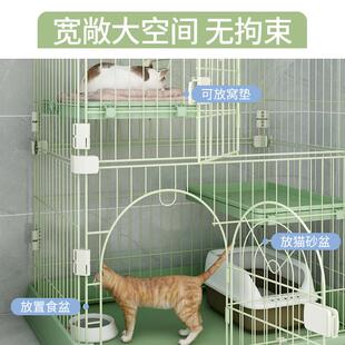 热销卷尾巴猫笼子自由空间家用室内带厕所超大猫别墅小型猫舍猫咪
