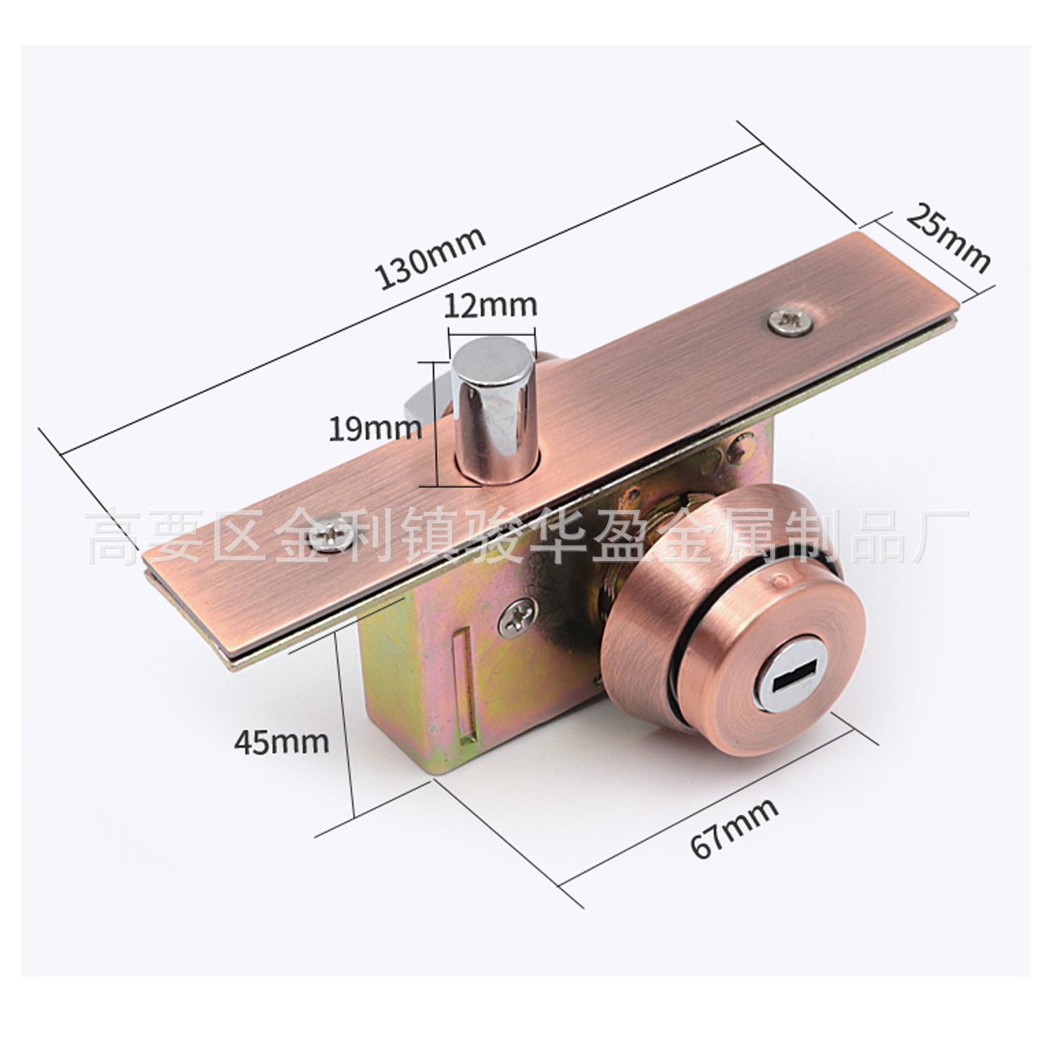 不锈钢有框玻璃门推拉大门圆舌地锁门锁落地插芯锁卧室门机械门锁