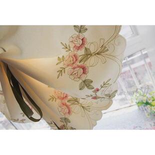 85n嫣然美式扇形刺绣升降气球提拉帘欧式罗马窗帘飘窗阳台窗纱