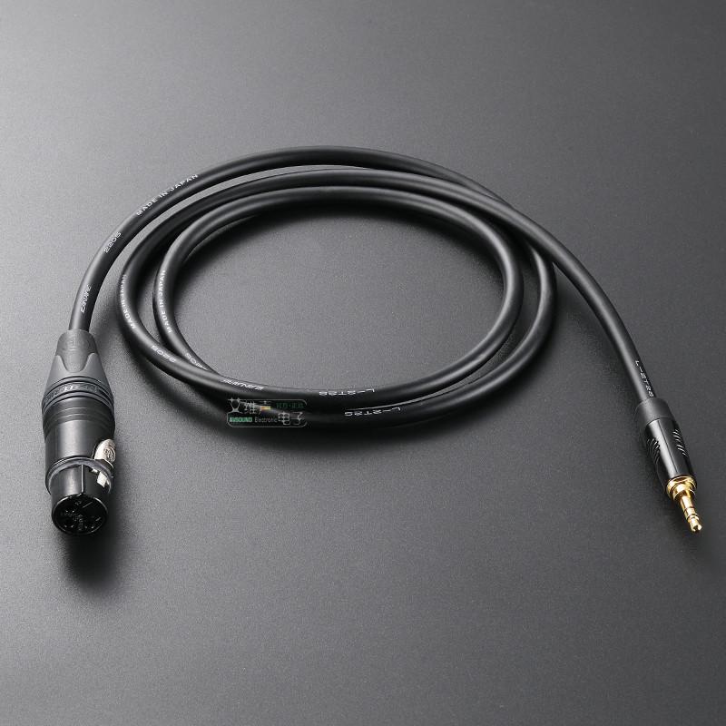 3.5mm接口线转卡农公母XLR平衡RTP3C-B镀金rean耳机L2T2S话筒麦线