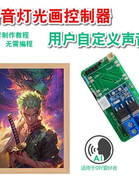 语音灯光画DIY流麻小夜灯改造控制灯带声控开关可自定声音