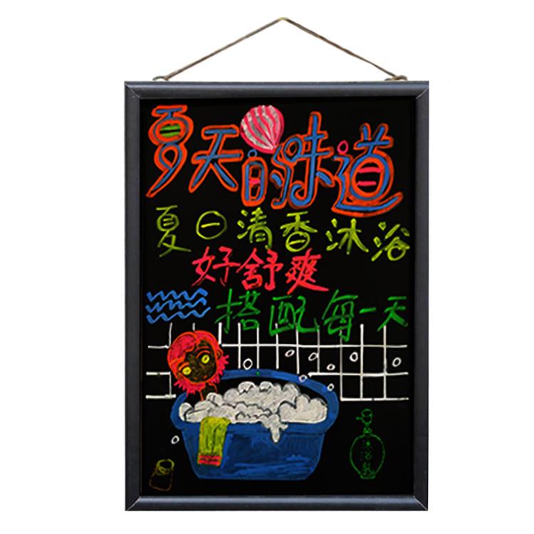 复古挂式磁性小黑板创意圆弧单面咖啡店奶茶店广告留言写字画板