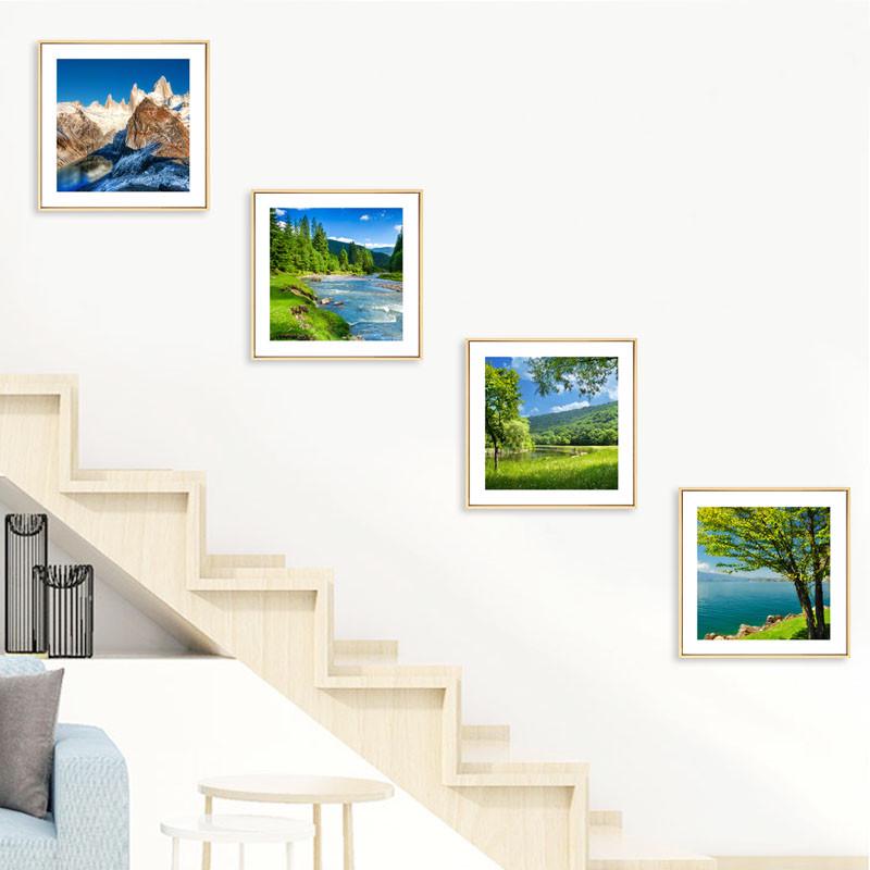 山水风景装饰画家居挂画现代简约楼梯间别墅复式楼餐厅客厅卧室画图片