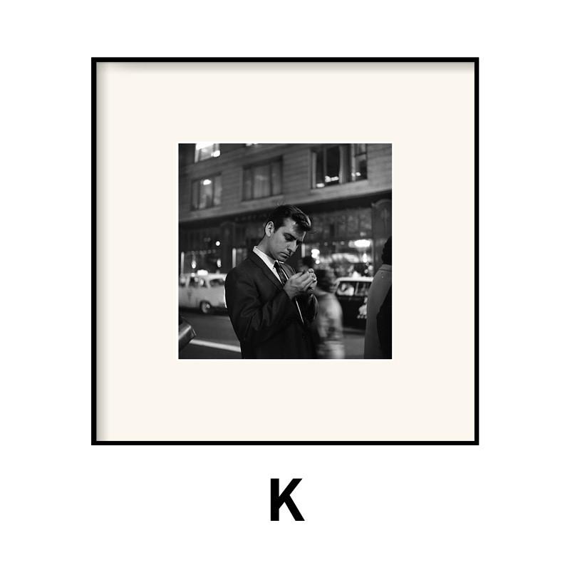 18n法式黑白照片墙客厅装饰画小众复古玄关画感过道挂画床头