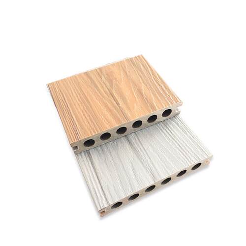 厂家供应二代共挤塑木地板圆孔共挤共实心塑木地板挤木塑地板批发