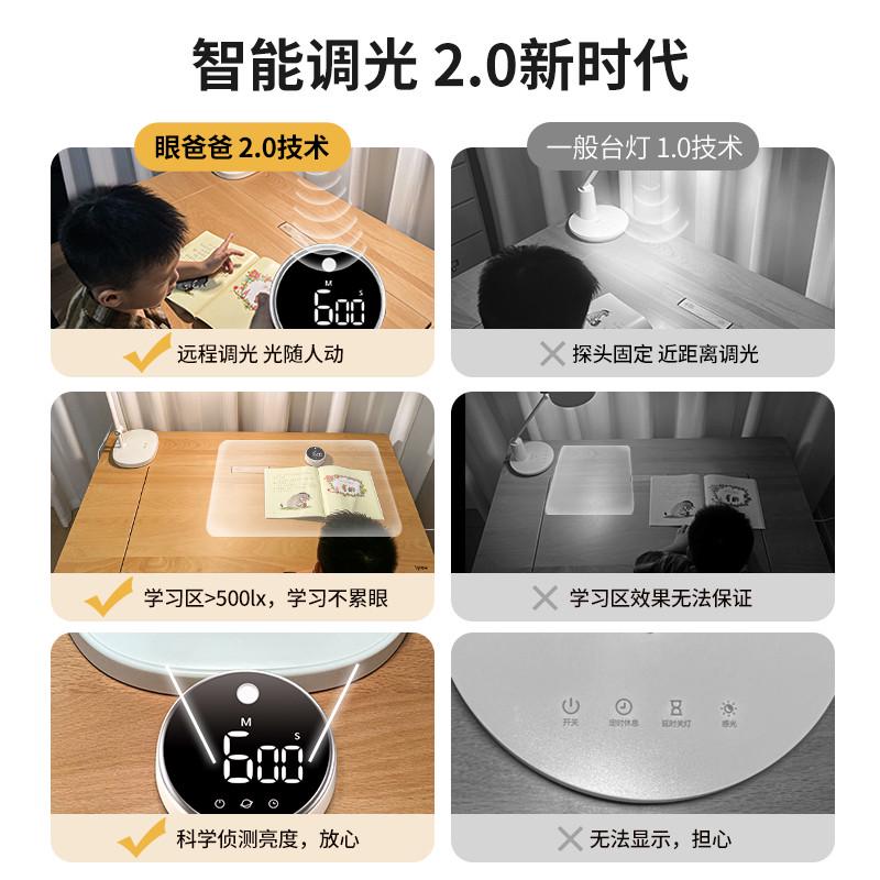 眼爸爸自动调光2.0学生学习儿童全光谱云朵灯罩专用护眼台灯Read8