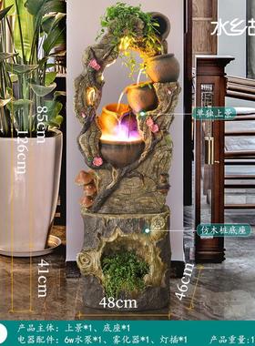 0wyv阳台装饰落地假山流水喷泉庭院装饰院内造景鱼池景观摆件