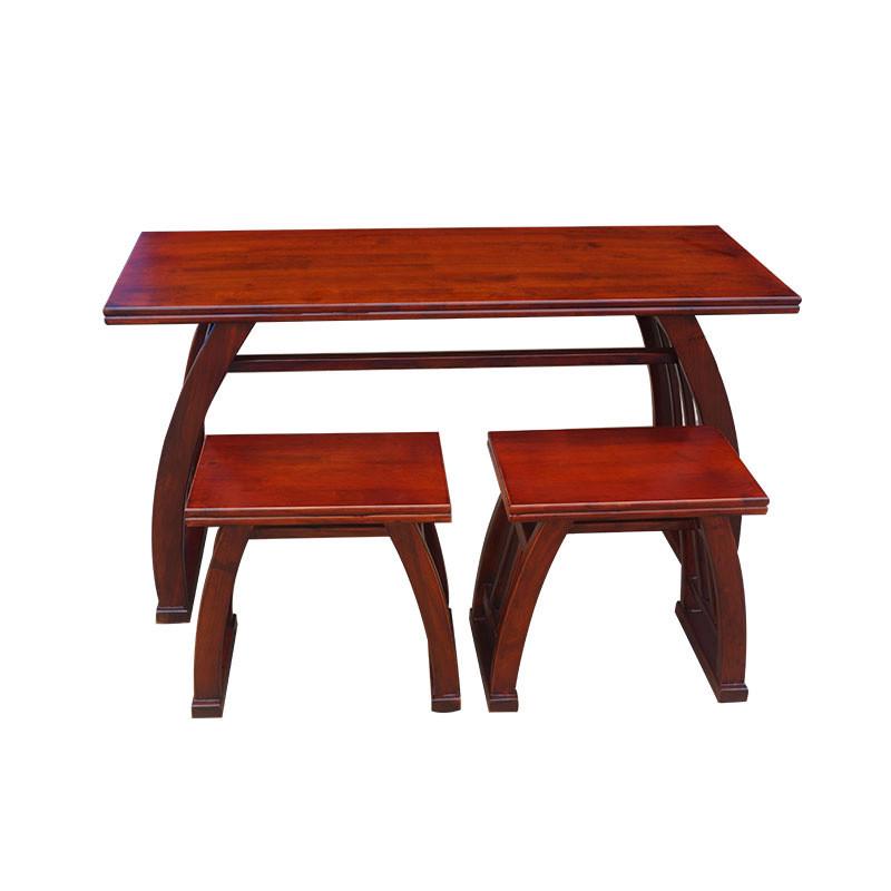 实木国学桌仿古复古桌幼儿园培训班双人学生课桌椅马鞍书法书画桌