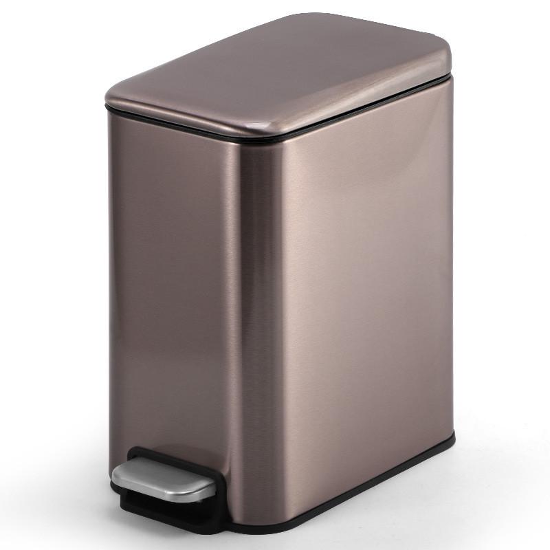 长方形不锈钢垃圾桶小号家用创意脚踏卫生间保持开盖垃圾桶5l8l