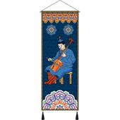 佳鹊蒙古族元 饰挂画民宿挂布画民族餐厅蒙古包厢墙面布艺壁画 素装