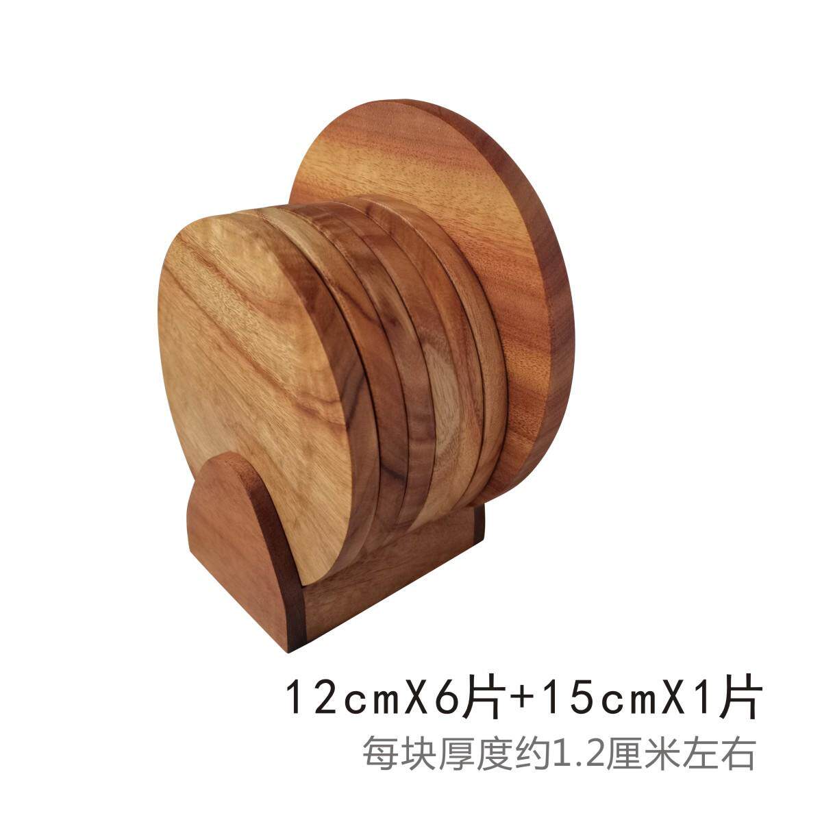 圆型实木杯垫隔热垫木垫香樟木手工餐桌垫套装菜盘子隔热垫收纳