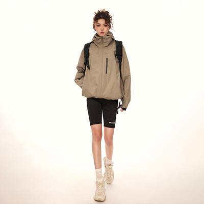 Aaisup 美式vintage户外防风冲锋衣2024春秋新款休闲夹克外套女潮