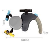 双头宠物牵引器带一拖二拉伸缩器开放式 拉带抓取方便附带拉绳