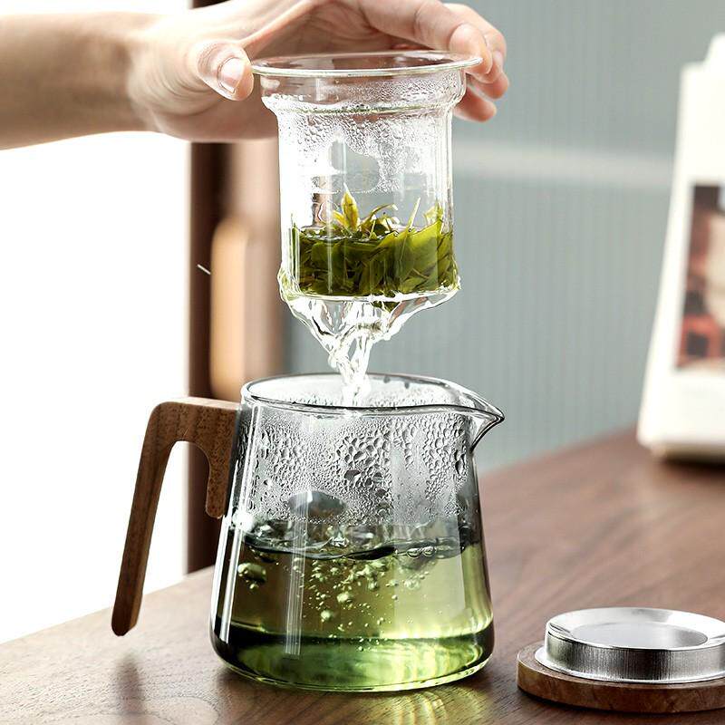 玻璃泡茶壶泡茶杯茶水分离过滤花茶冲茶器耐热透明茶具用茶道杯