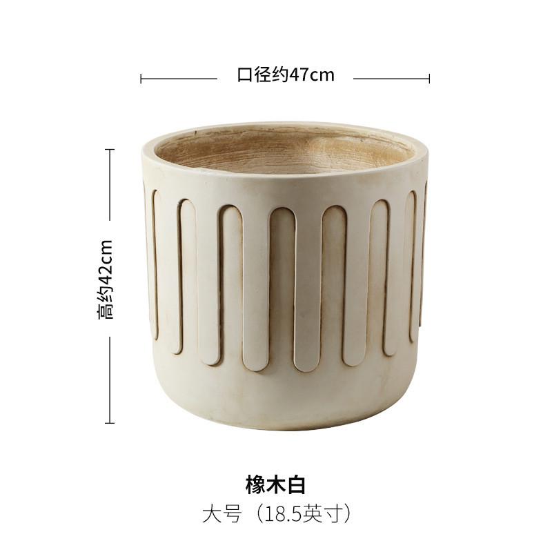 北欧大口径户外特大号落地镁泥花盆水泥盆阳台客厅花园琴叶榕绿植