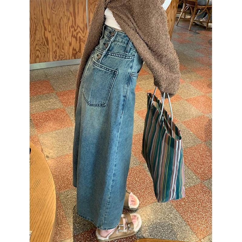 大码胖妹妹mm三粒扣设计牛仔宽松显瘦开叉裙200斤,女装/女士精品,大码半身裙,淘宝优惠券,粉丝福利购,淘宝优惠卷