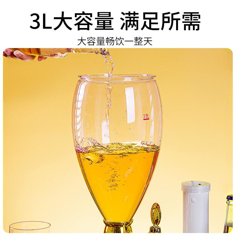 酒炮双头3L扎啤酒炮商用发光啤酒机酒塔酒吧ktv扎啤酒桶5L饮料桶