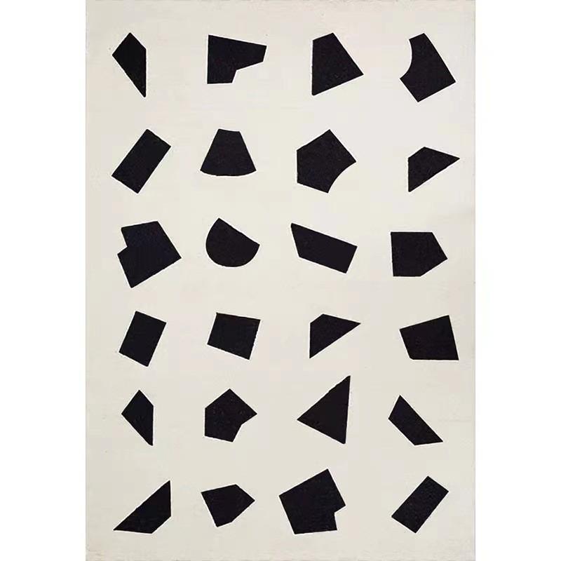 现代简约黑白格室客厅地毯全地毯北欧房间床边茶几沙发格子铺代发