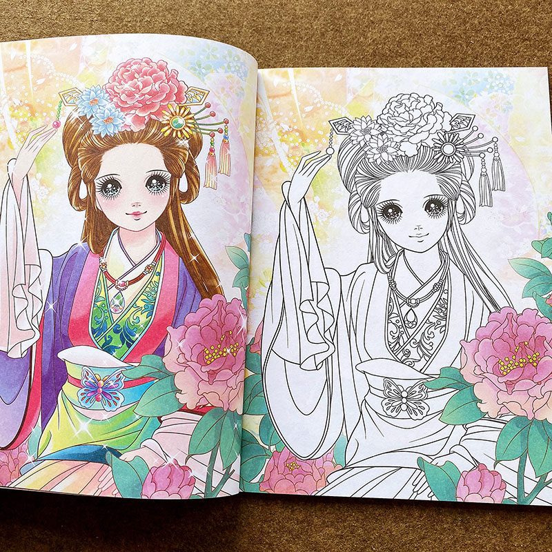 9岁女孩画画书小学生幼儿童涂颜色填充画儿童画画本涂色宝宝涂鸦绘本