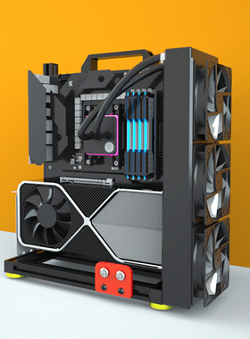 开放式机箱架个性ITX台式机水冷MATX铝合金创意EATX大板全铝立式