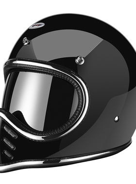 AMZ复古日式博格四季机车男女头盔哈雷小盔体MOTO3风格夏季安全帽