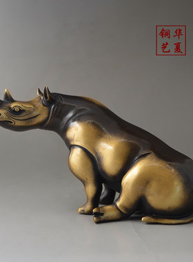 全铜旺财办公桌客厅博物架工艺品
