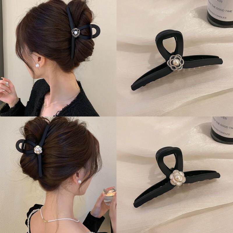 山茶花抓夹女2025新款后脑勺大号发量多鲨鱼夹高级感气质黑色发夹,饰品/流行首饰/时尚饰品新,发饰,淘宝优惠券,粉丝福利购,淘宝优惠卷