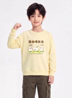 小羊印花春秋圆领男女童卫衣